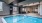 a swimming pool in a building